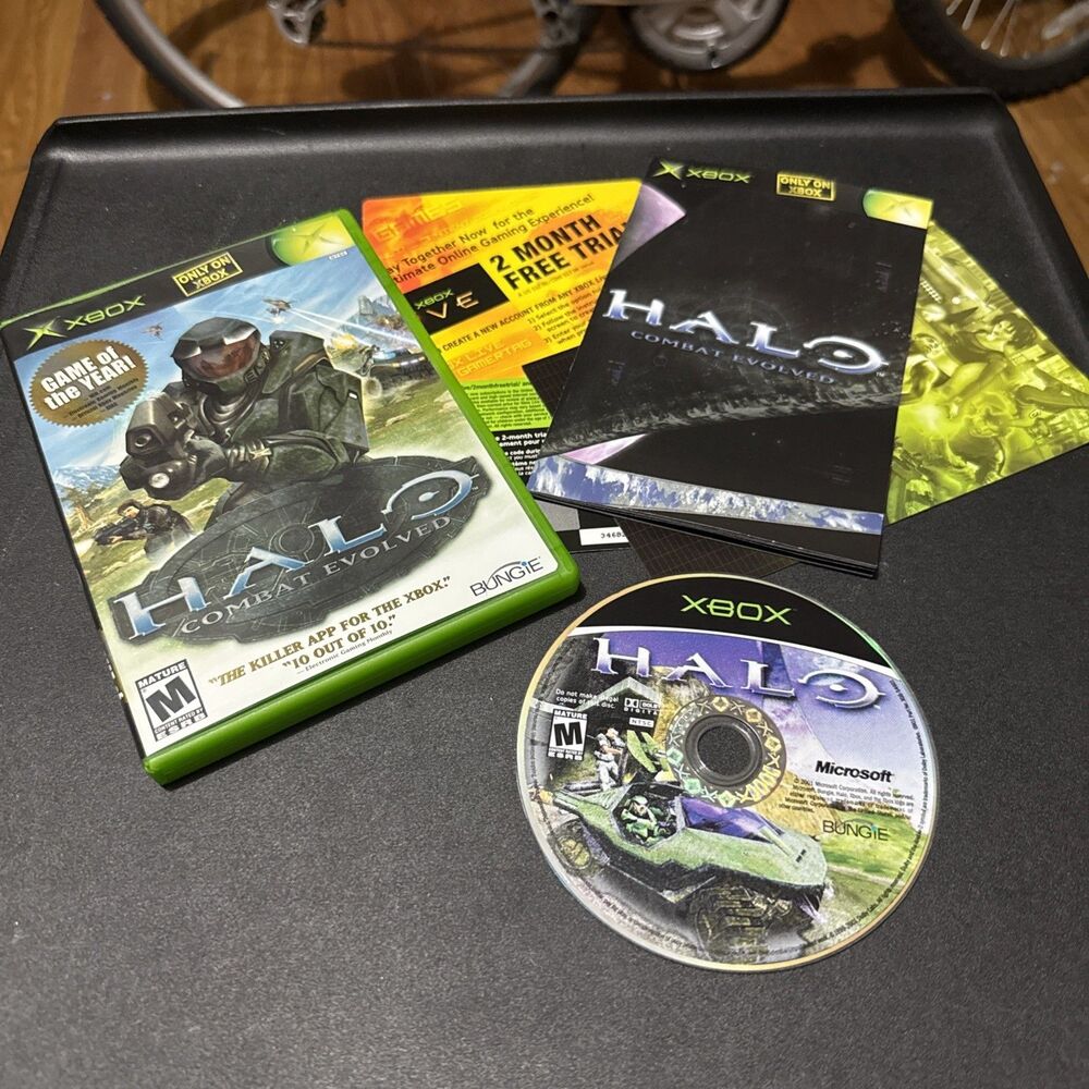 Halo: Combat Evolved (Microsoft Xbox, 2001) Complete w/ Manual Tested Working